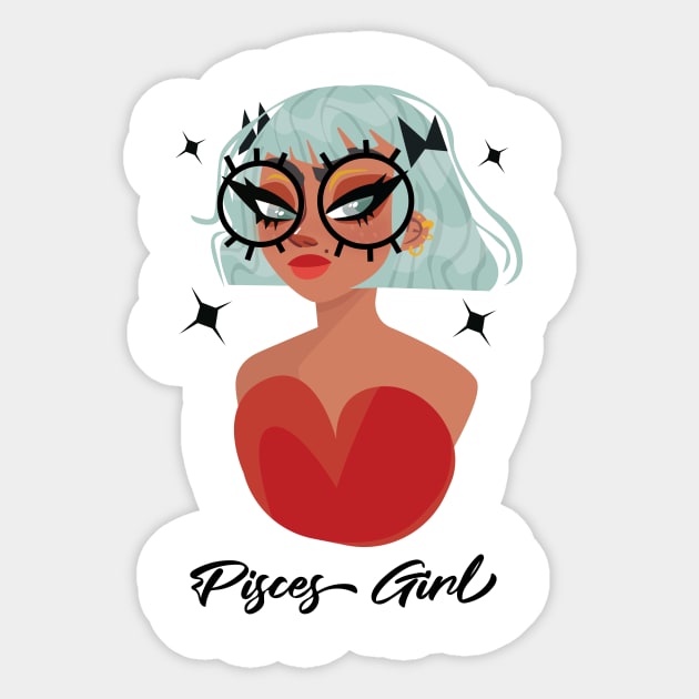 Pisces Girl Zodiac Sign Astrology Sticker by Science Puns